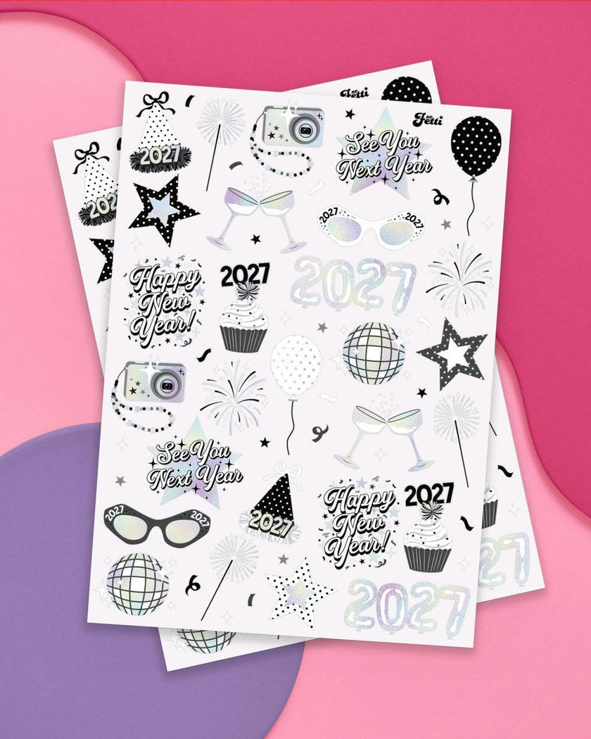 2027 NYE Disco Tats - 56 temporary tattoos