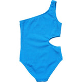 Marine Blue One Shoulder Swimsuit