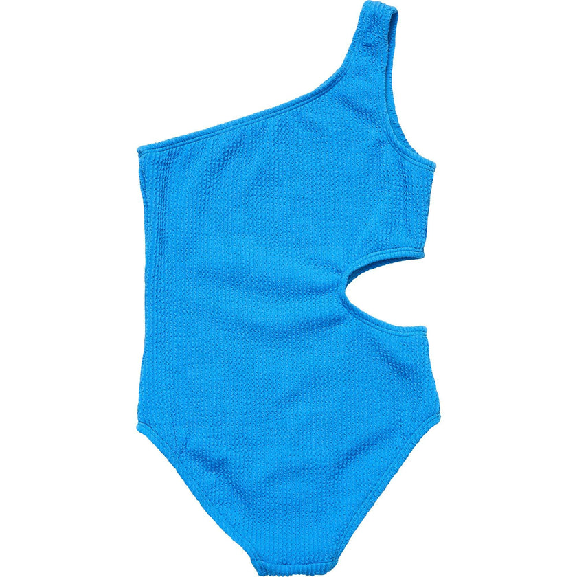 Marine Blue One Shoulder Swimsuit
